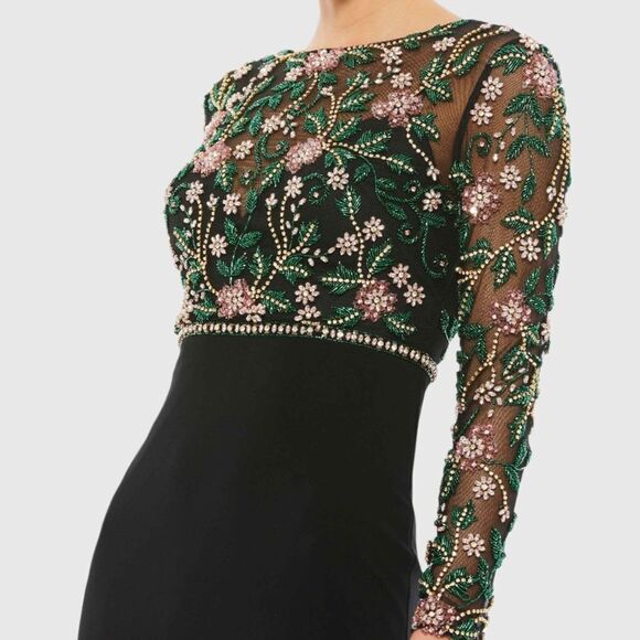 Mac Duggal 67870 Womens BEADED ILLUSION HIGH NECK TRUMPET GOWN - Picture 3 of 14